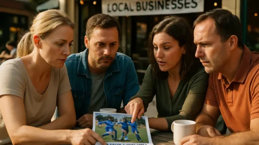 Business Support at a youth soccer tournament with families near local vendor tents
