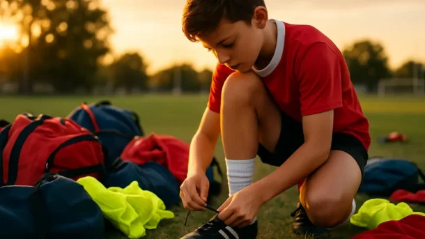 Innovate to Grow discussion at a youth soccer field with coaches and families nearby