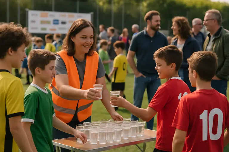 Local cafe serving families in soccer gear after a tournament match