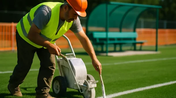 Minnie Lovie Renovations with youth players practicing on a shared soccer field